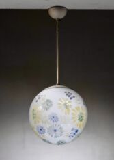 Gallery item 2 for Taito hand-painted pendant lamp, Chandeliers & Pendants, Finland, 1940s