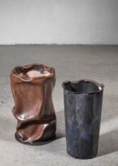 Gallery item 3 for Leather and copper waste basket, Other, Italy, 1960s