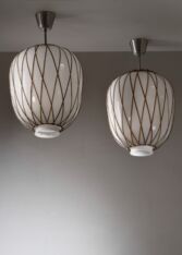 Gallery item 2 for Pair of Harald Notini pendants for Böhlmarks, Chandeliers & Pendants, Sweden, 1940s