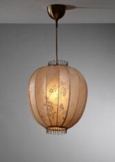 Gallery item 2 for Fabric and brass pendant lamp, Chandeliers & Pendants, Sweden, 1940s