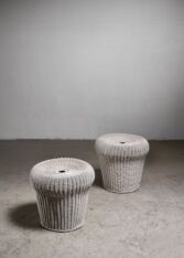 Thumbnail for Egon Eiermann pair of rattan E14 stools