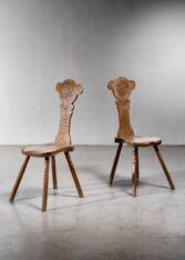 Thumbnail for Pair of carved oak side chairs