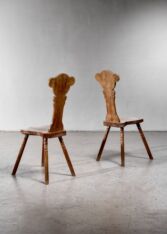 Gallery item 2 for Pair of carved oak side chairs, Side Chairs, Sweden, Early 20th Century