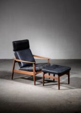 Thumbnail for Reclining Arne Vodder easy chair with ottoman