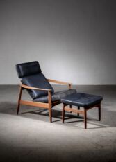 Gallery item 2 for Reclining Arne Vodder easy chair with ottoman, Lounge Chairs, Denmark, 1950s