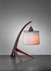 Gallery item 2 for Teak table lamp with paper shade, Table Lamps, Austria, 1950s