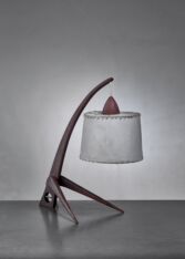 Thumbnail for Teak table lamp with paper shade