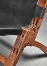 Gallery item 6 for Pair of wood and leather sling chairs, Lounge Chairs, Denmark, 1950s