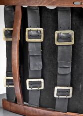 Gallery item 8 for Pair of wood and leather sling chairs, Lounge Chairs, Denmark, 1950s