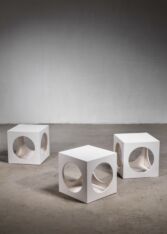 Gallery item 2 for Set of 3 white cube side tables, Side Tables, United Kingdom, 1960s