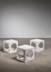 Thumbnail for Set of 3 white cube side tables