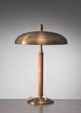 Thumbnail for Einar Bäckström Brass and Leather Table Lamp