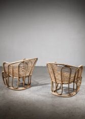 Gallery item 2 for Tove Kindt-Larsen pair of rattan chairs, Lounge Chairs, Denmark, 1940s