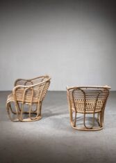Gallery item 3 for Tove Kindt-Larsen pair of rattan chairs, Lounge Chairs, Denmark, 1940s