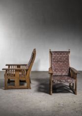 Gallery item 3 for Pair of oak Art Nouveau armchairs, Lounge Chairs, Sweden, Early 20th Century