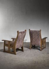 Thumbnail for Pair of oak Art Nouveau armchairs