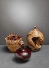 Thumbnail for Set of 3 burl vases