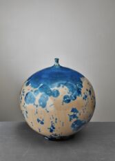 Thumbnail for Brown and blue ceramic vase