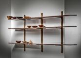 Gallery item 2 for Large shelving unit with brass brackets, Shelves, 1950s