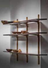 Thumbnail for Large shelving unit with brass brackets