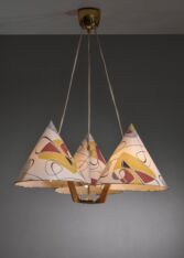 Gallery item 2 for Rupert Nikoll chandelier with 3 shades, Chandeliers & Pendants, Austria, 1950s