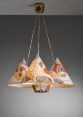 Gallery item 4 for Rupert Nikoll chandelier with 3 shades, Chandeliers & Pendants, Austria, 1950s