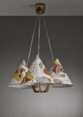 Gallery item 3 for Rupert Nikoll chandelier with 3 shades, Chandeliers & Pendants, Austria, 1950s