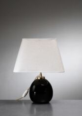 Thumbnail for Black glass globe table lamp
