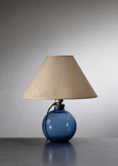 Thumbnail for Blue glass globe table lamp