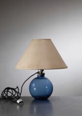 Gallery item 3 for Blue glass globe table lamp, France, 1930s