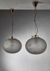 Thumbnail for Pair of Swedish adjustable pendants with floral motif
