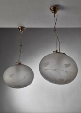 Gallery item 3 for Pair of Swedish adjustable pendants with floral motif, Chandeliers & Pendants, Sweden, 1960s