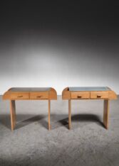 Thumbnail for Pair of nightstands with glass top
