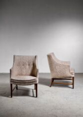 Gallery item 3 for Pair of Frits Henningsen easy chairs, Lounge Chairs, Denmark, 1940s