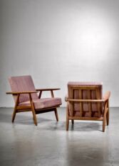 Gallery item 2 for Pair of Hans Wegner GE-240 chairs, Lounge Chairs, Denmark, 1950s