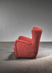 Gallery item 3 for Danish highback easy chair, Lounge Chairs, Denmark, 1940s