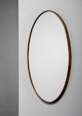 Thumbnail for Oval brass wall mirror