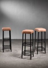 Gallery item 2 for Set of 3 high metal stools, Stools, France, 1930s