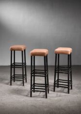Thumbnail for Set of 3 high metal stools