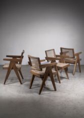Gallery item 2 for Set of 4 Pierre Jeanneret Chandigarh chairs, Dining chairs, India, 1950s