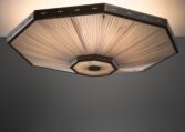 Gallery item 2 for Brass and fabric ceiling lamp, Flush mounts, Sweden, 1940s
